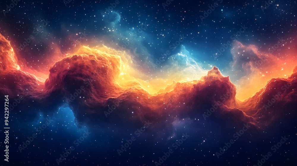 Cosmic Nebula with Stars and Space Dust Cosmic Nebula with Stars and Space Dust