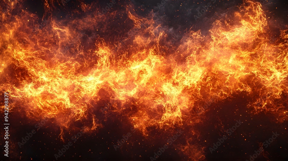 Fiery Abstract Background, Burning Flames, Hot Orange Fiery Abstract Background, Burning Flames, Hot Orange