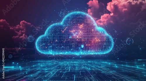 Wallpaper Mural Cloud computing transfer big data on internet Torontodigital.ca