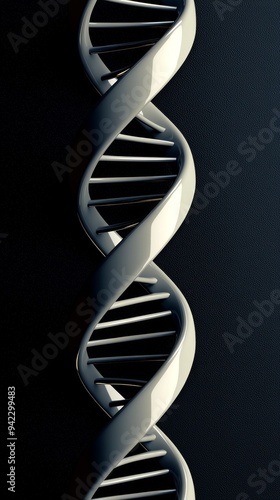 An abstract illustration of a DNA helix with open copy space. 