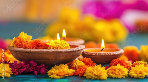 Diwali festival of lights tradition Diya oil lamps background