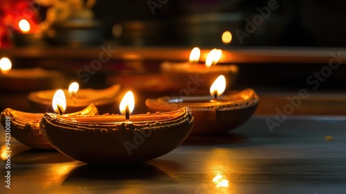 Diwali festival of lights tradition Diya oil lamps background