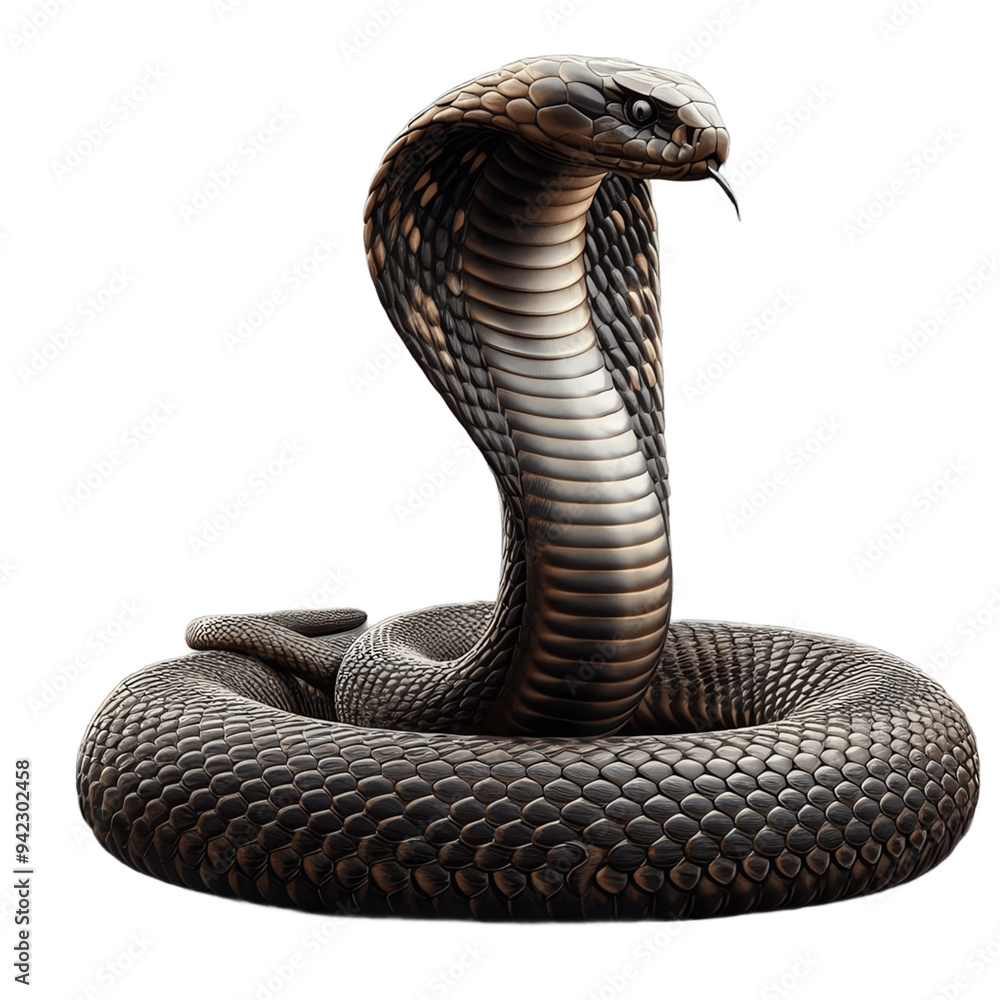 Fototapeta premium cobra snake isolated on white
