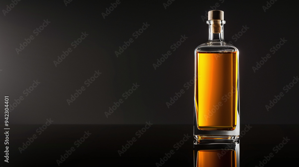 bottle of rum or acohol, dark background, professional product photography bottle of rum or acohol, dark background, professional product photography
