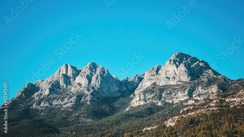 Majestic mountains under clear skies