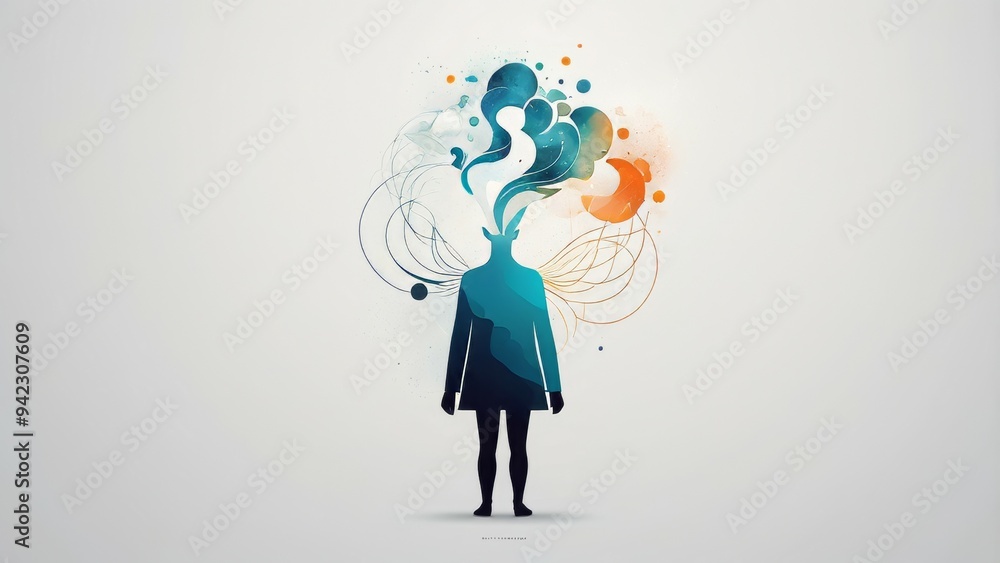 Obraz premium person with mark on their head