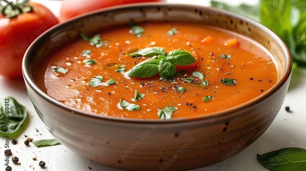 Delicious Tomato Soup with Basil and Pepper Delicious Tomato Soup with Basil and Pepper