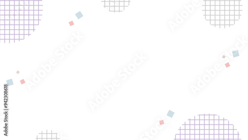 可愛いカラーのまる・四角のベクター背景イラストフレーム