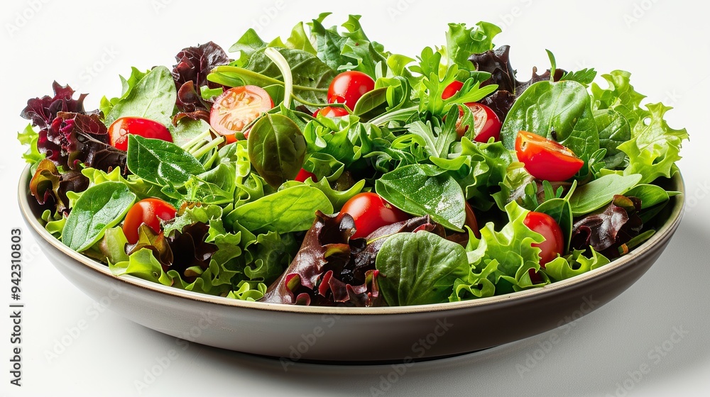 Fresh Green Salad with Cherry Tomatoes Fresh Green Salad with Cherry Tomatoes