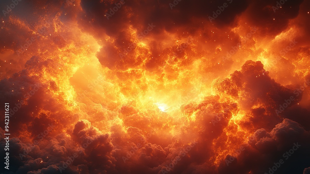 Fiery Clouds in a Burning Sky Fiery Clouds in a Burning Sky