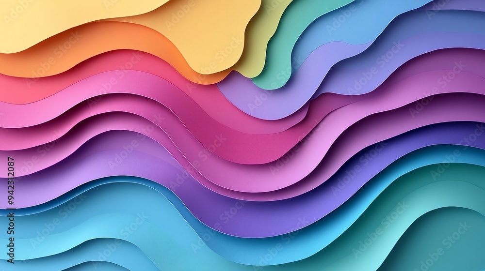 A vibrant abstract design featuring layered waves of color. A vibrant abstract design featuring layered waves of color.