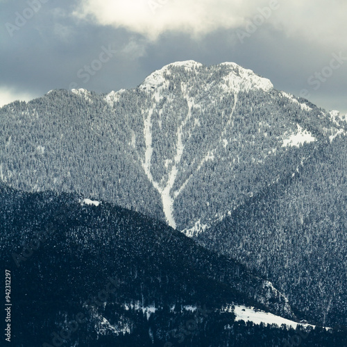 Freshly fallen snow on the mountains