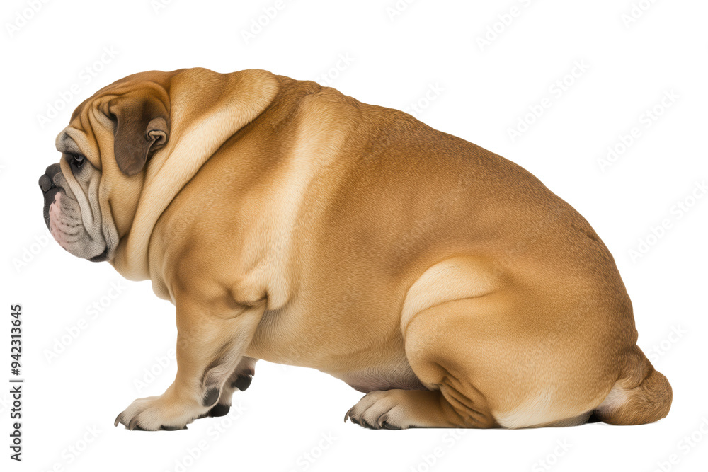 Bulldog sitting in profile on transparent background Bulldog sitting in profile on transparent background