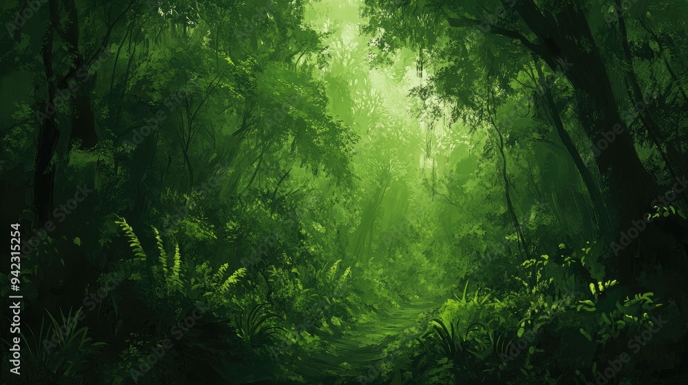 Verdant forests in peaceful ambiance Verdant forests in peaceful ambiance