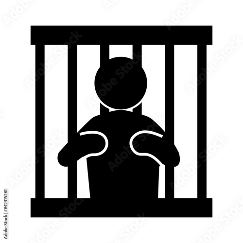 person in a jail cartoon. silhouette of the person in the conclusion
