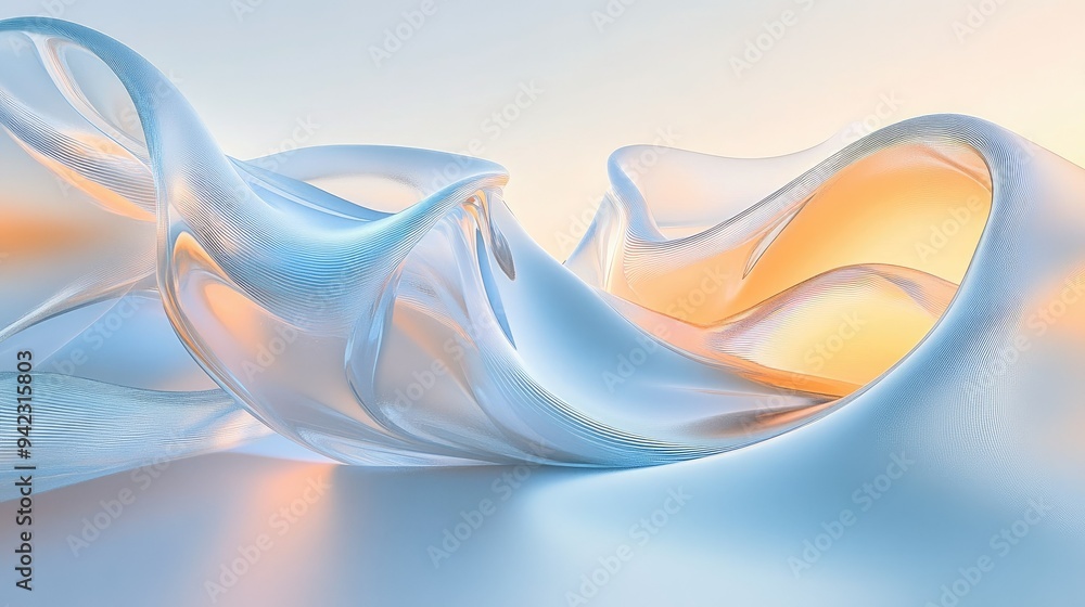 Modern 3D abstract design with flowing, lines and glass texture Modern 3D abstract design with flowing, lines and glass texture