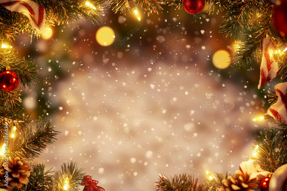 Festive Christmas New Year border. Xmas background and frame composition. Christmas banner and web poster Festive Christmas New Year border. Xmas background and frame composition. Christmas banner and web poster