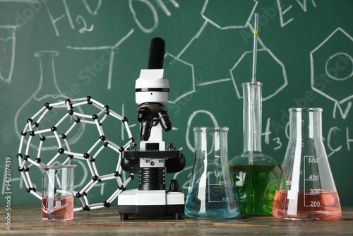 Modern microscope, molecula...