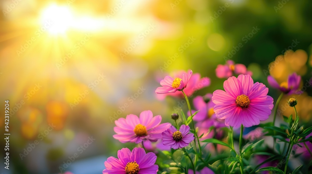Vibrant flowers blooming in sunlight Vibrant flowers blooming in sunlight