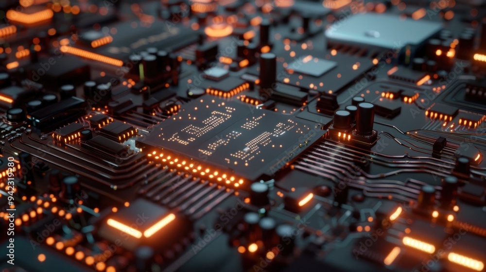 Obraz premium CPU or microprocessor background Electronic industry or artificial intelligence concept
