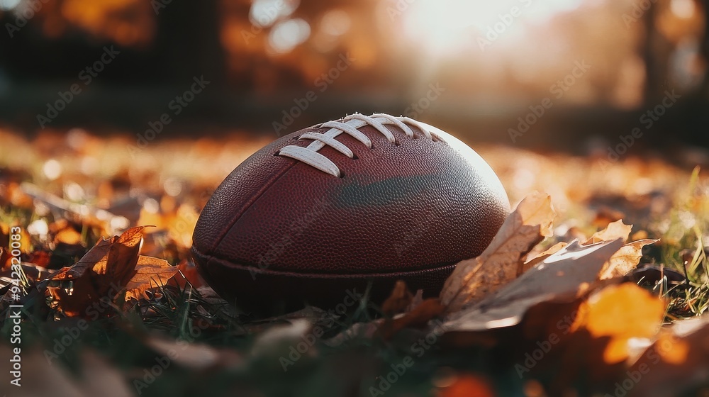 American Football in Autumn Leaves American Football in Autumn Leaves