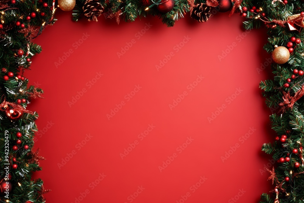 Festive Christmas New Year border. Xmas background and frame composition. Christmas banner and web poster Festive Christmas New Year border. Xmas background and frame composition. Christmas banner and web poster