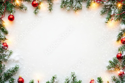 Festive Christmas New Year border. Xmas background and frame composition. Christmas banner and web poster