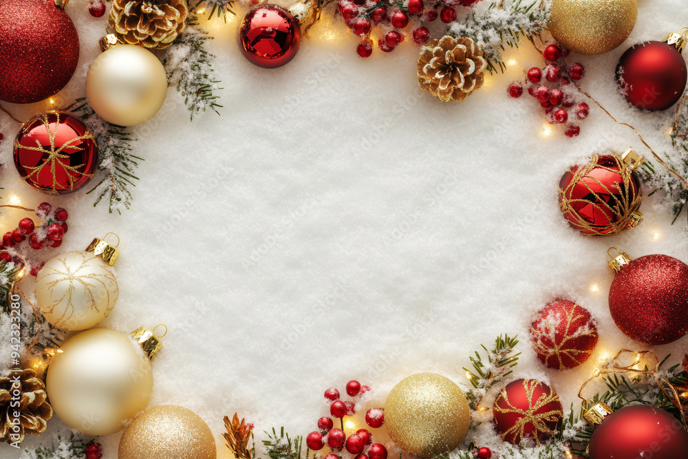 Festive Christmas New Year border. Xmas background and frame composition. Christmas banner and web poster Festive Christmas New Year border. Xmas background and frame composition. Christmas banner and web poster