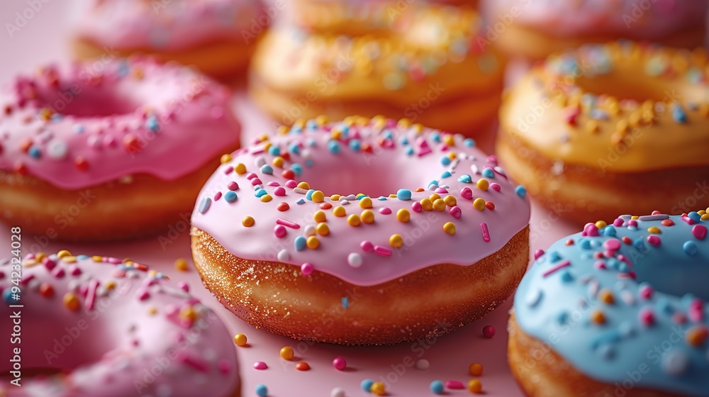Colorful Donuts with Sprinkles Colorful Donuts with Sprinkles