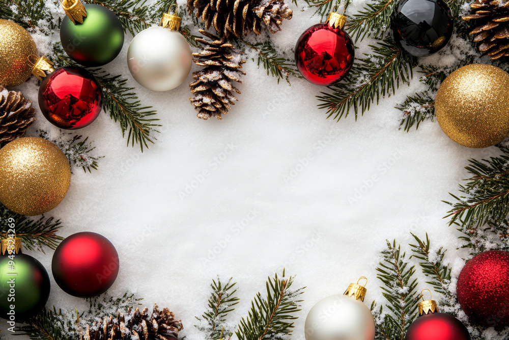 Festive Christmas New Year border. Xmas background and frame composition. Christmas banner and web poster Festive Christmas New Year border. Xmas background and frame composition. Christmas banner and web poster