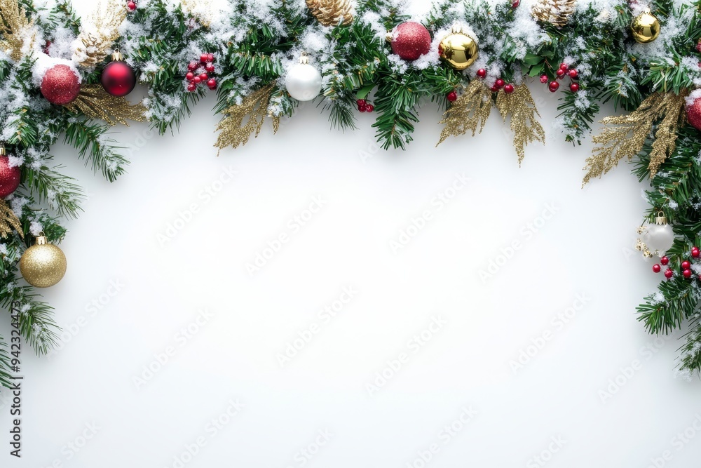 Festive Christmas New Year border. Xmas background and frame composition. Christmas banner and web poster Festive Christmas New Year border. Xmas background and frame composition. Christmas banner and web poster
