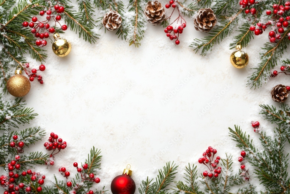 Festive Christmas New Year border. Xmas background and frame composition. Christmas banner and web poster Festive Christmas New Year border. Xmas background and frame composition. Christmas banner and web poster