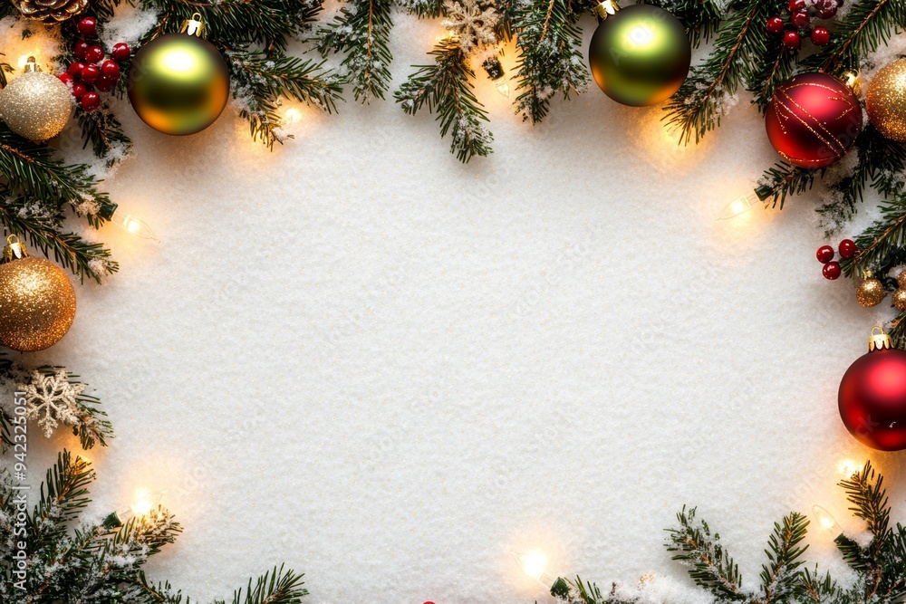 Festive Christmas New Year border. Xmas background and frame composition. Christmas banner and web poster Festive Christmas New Year border. Xmas background and frame composition. Christmas banner and web poster