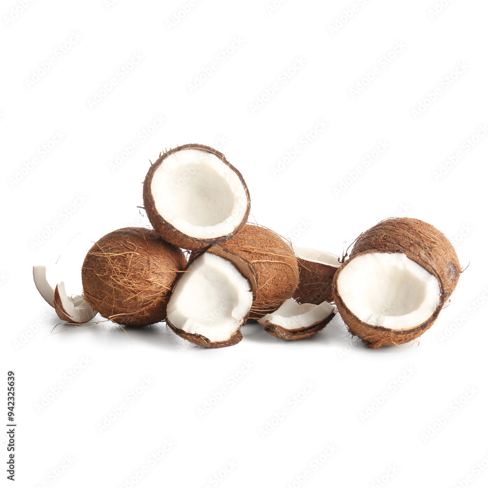 Fresh coconuts on white background Fresh coconuts on white background