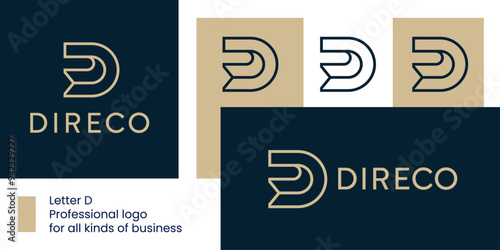 Dynamic Tail Shape Letter D Logo.