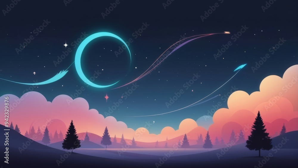 Naklejka premium winter landscape with mountains