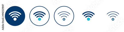 WIFI Icon vector isolated on white background. signal vector icon. Wireless and wifi icon or sign for remote internet access