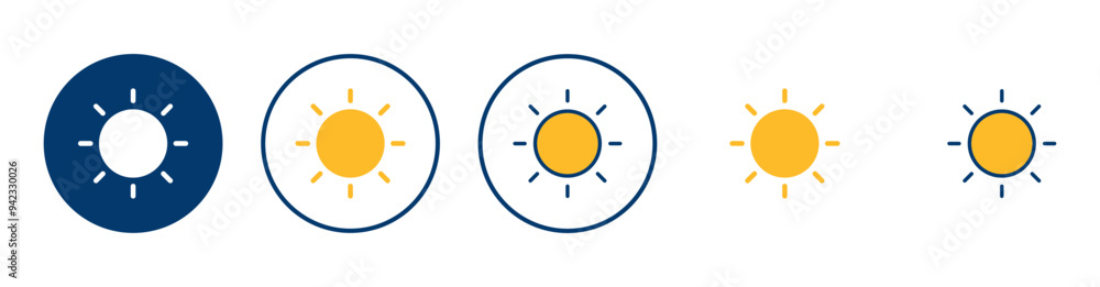 Sun icon vector isolated on white background. Sun vector icon Sun icon vector isolated on white background. Sun vector icon