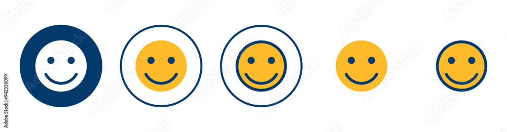 Fototapeta premium Smile icon vector isolated on white background. Smile vector icon. Emoticon Icon vector. Emoji