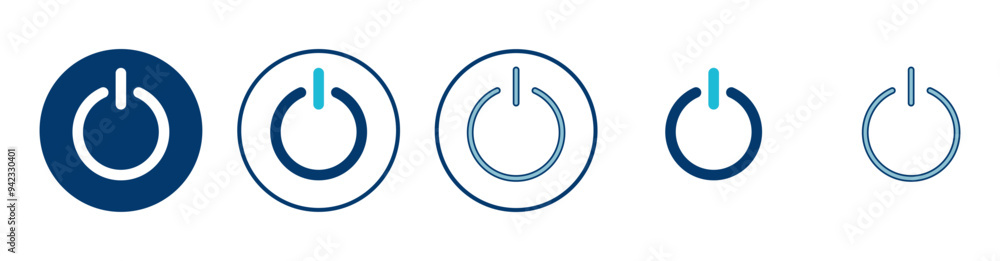 Power icon vector isolated on white background. Power Switch Icon. Start power icon Power icon vector isolated on white background. Power Switch Icon. Start power icon