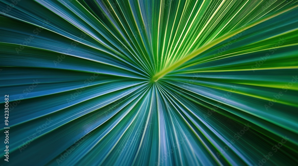Close-Up of Radiating Green Leaf - Green Transition Concept Close-Up of Radiating Green Leaf - Green Transition Concept