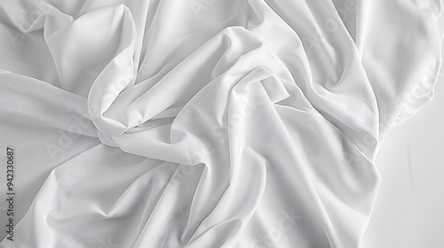 Luxurious white silk fabric texture background with soft folds and flowing drape, ideal for elegant designs, fashion projects, and premium branding visuals.