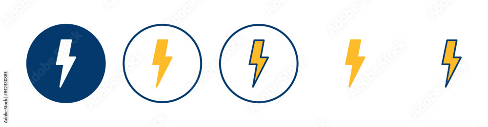Lightning icon vector isolated on white background. Bolt icon vector. Energy and thunder electric icon Lightning icon vector isolated on white background. Bolt icon vector. Energy and thunder electric icon