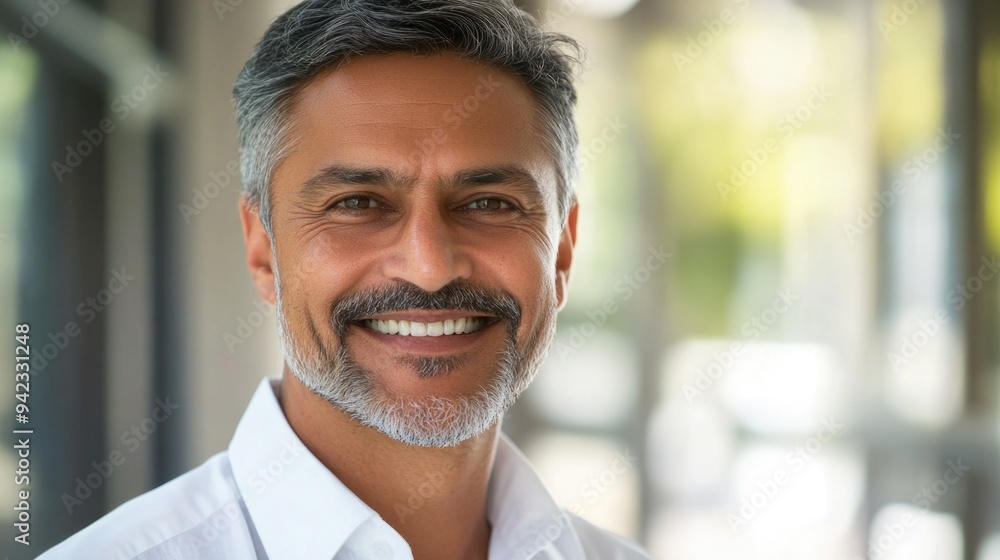 Portrait of Smiling Man with Beard and Mustache Portrait of Smiling Man with Beard and Mustache