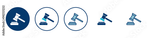 Gavel icon vector isolated on white background. Hammer icon vector. Judge Gavel Auction Icon Vector. Bid