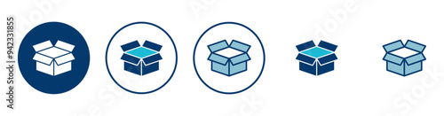 Box icon vector isolated on white background. Cardboard box, packaging open. Box vector icon