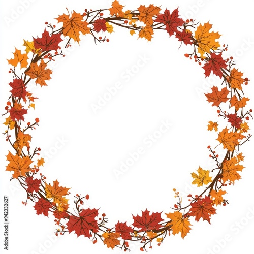 Autumn Leaf Wreath Frame