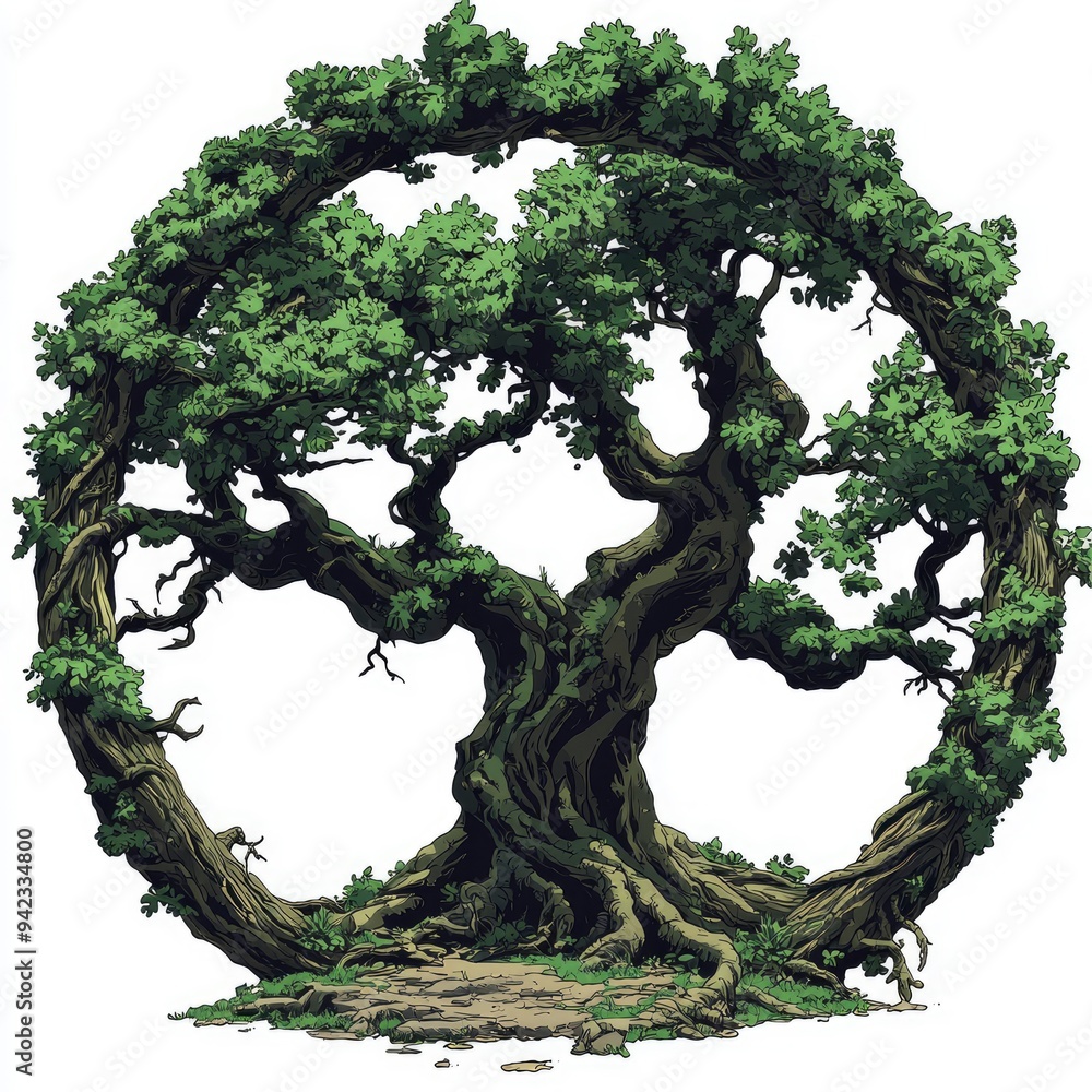 Ancient Tree of Life with Intertwined Branches Ancient Tree of Life with Intertwined Branches