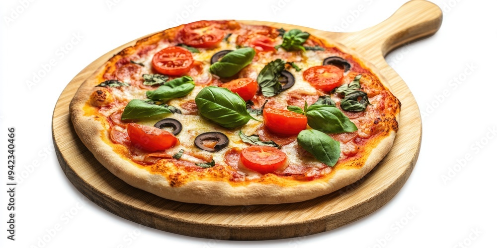 Delicious Pizza on White Plate Delicious Pizza on White Plate