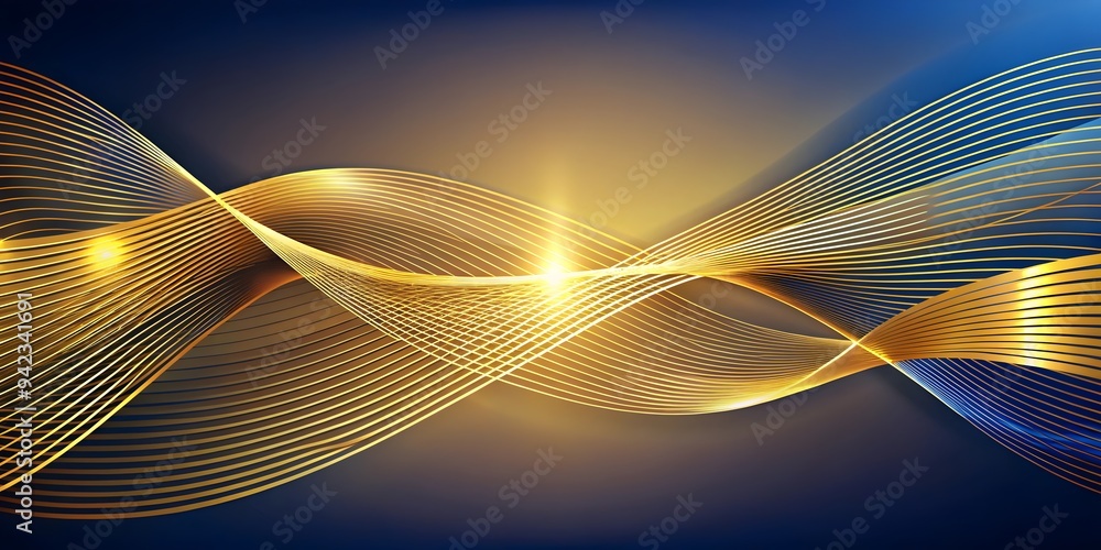dynamic blue and gold waves with shimmering and glowing highlights dynamic blue and gold waves with shimmering and glowing highlights